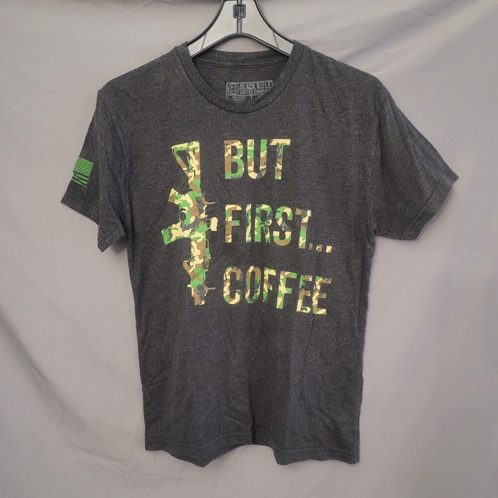 Black Rifle Coffee Company Graphic T-Shirt But First Coffee Size Small